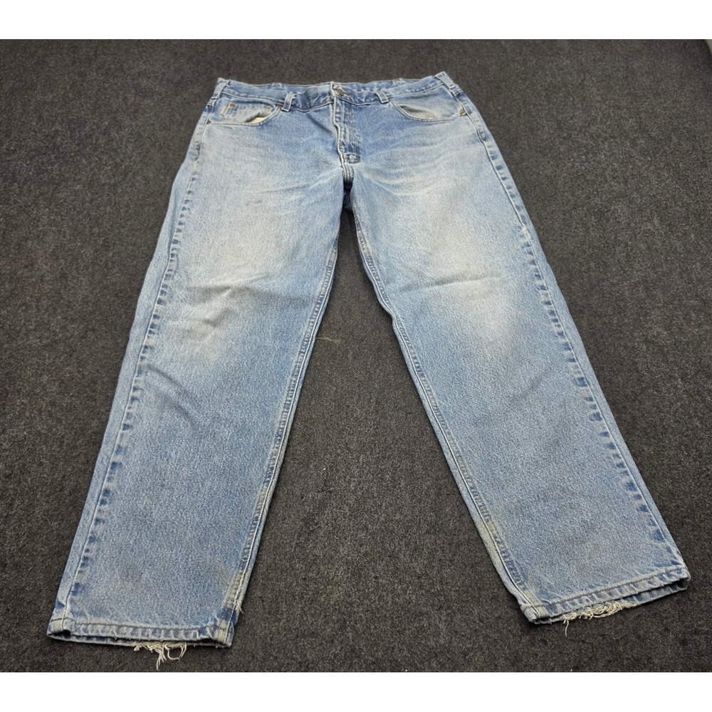 Carhartt Jeans Men 38x30 Blue B17 STW Relaxed Fit Stonewash Denim Workwear